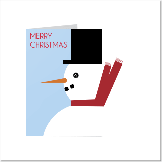 Snowman Christmas Card Wall Art by Edofest